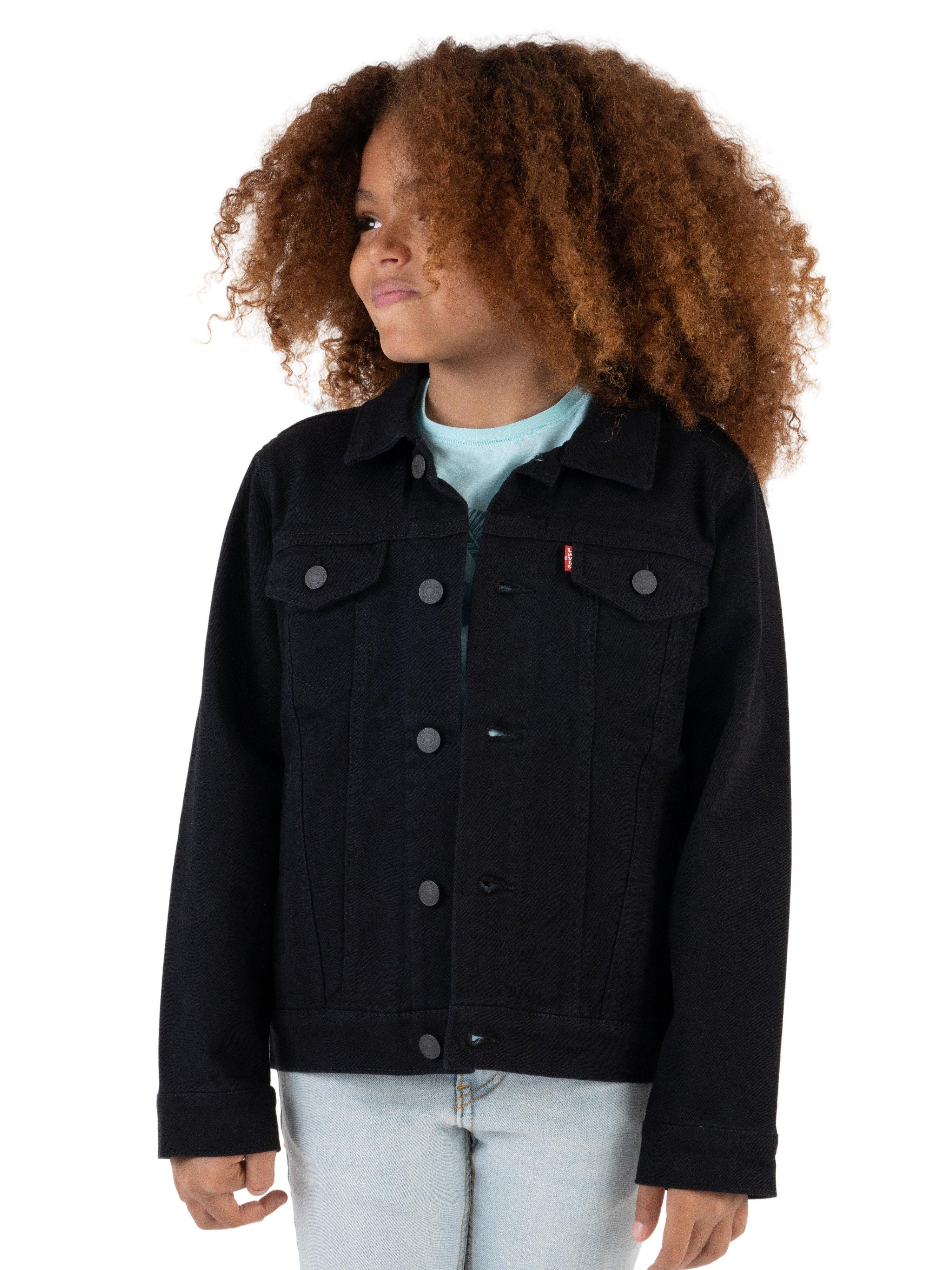 Levi's Big Boys' Trucker Style Black Wash Denim Jacket - BLACK